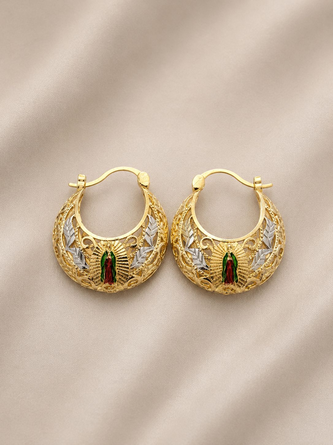 Aros Virgen Guadalupe Dorados