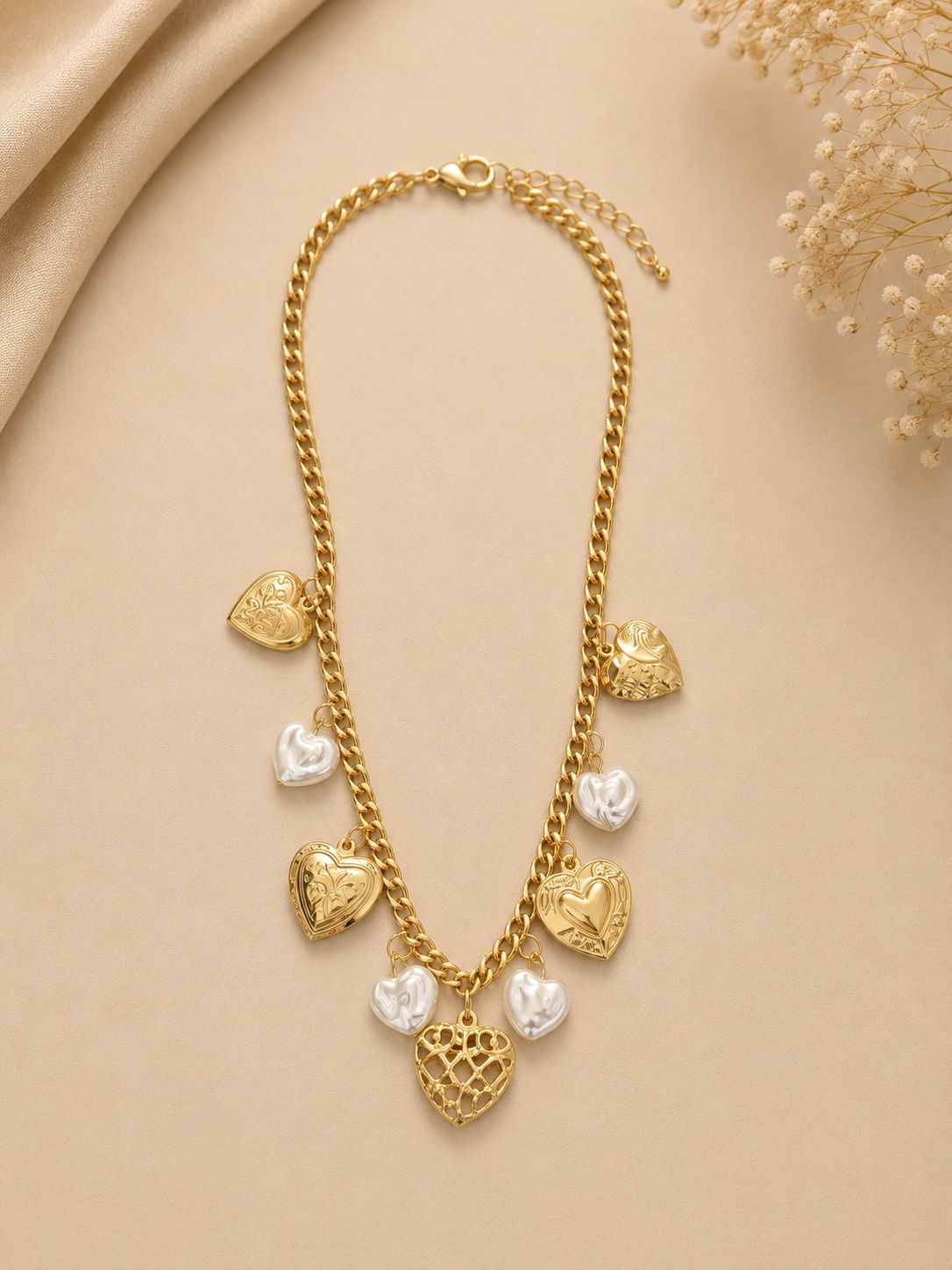 Collar Corazones Pearl