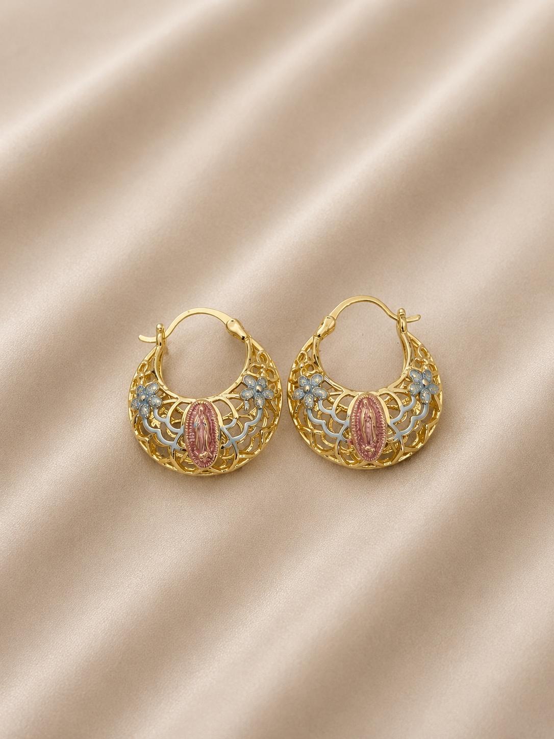 Pendientes Elegance Virgen y Flores