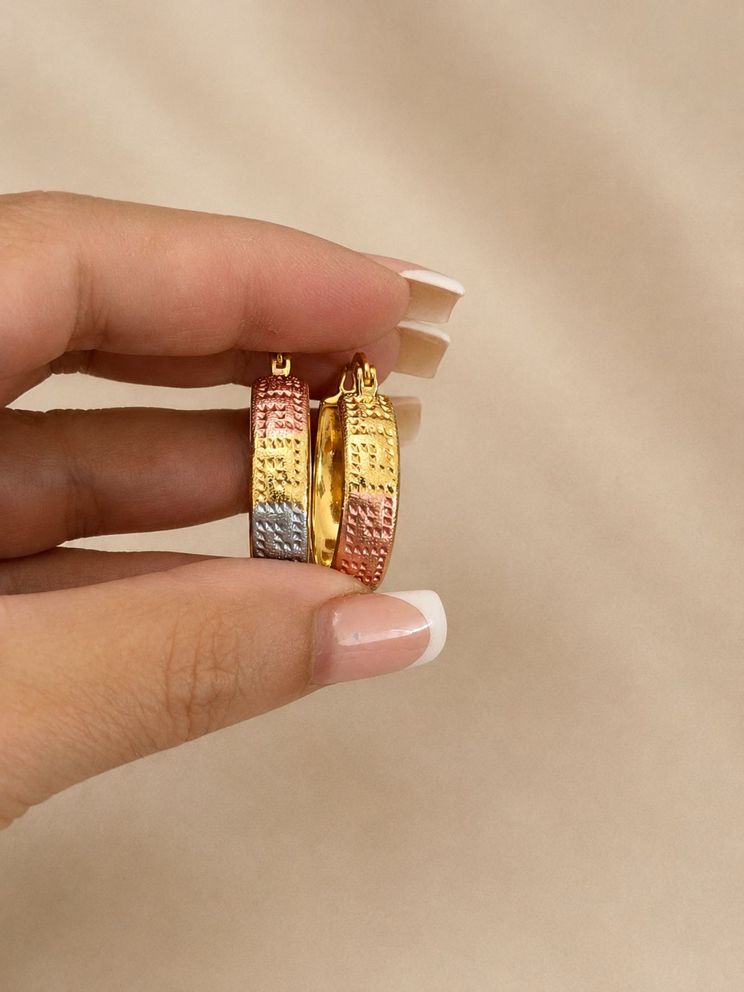 Pendientes Hoop Tricolor Glam