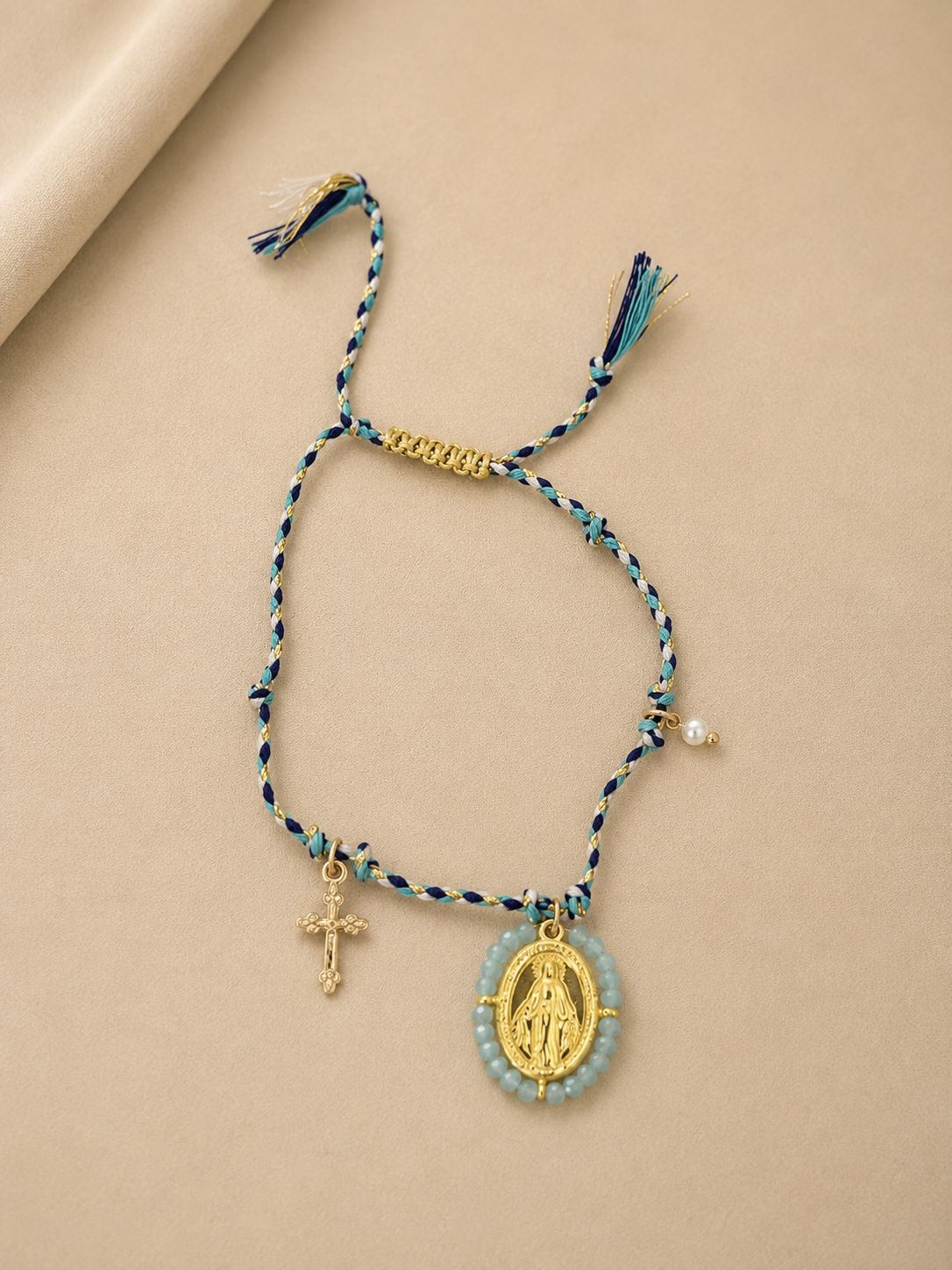 Pulsera Virgen Boho Azul