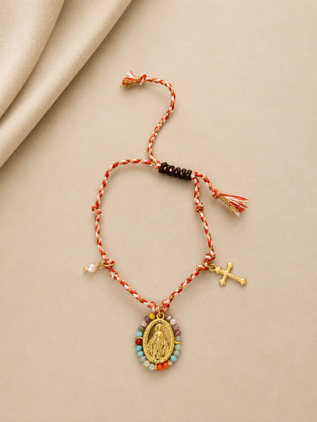 Pulsera Virgen Boho Roja
